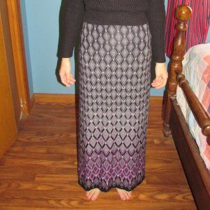 *2 for $25* WHBM maxi skirt black/purple XXS